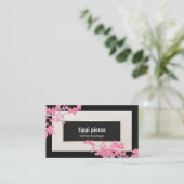 Carte De Visite Moderne Design Rose Floral Designer (Debout devant)