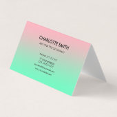 Carte De Visite Moderne Design Rose & Vert Gradient Personnalisabl (Devant)