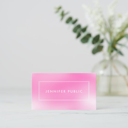 Carte De Visite Moderne Design rose violet créatif Modèle chic (Debout devant)