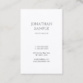 Carte De Visite Moderne Design simple Élégant Plain Professional (Devant)