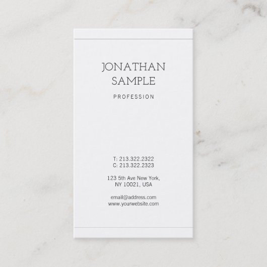Carte De Visite Moderne Design simple Elégant Plat tendance Luxe (Devant)