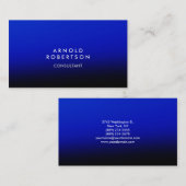 Carte de visite moderne design tendance noir bleu  (Devant / Derrière)