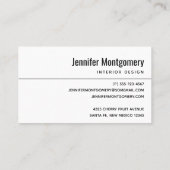 Carte De Visite Moderne Design Turquoise & Or Agate sur blanc (Dos)