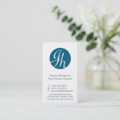 Carte de visite moderne d'initiale bleue et (Debout devant)