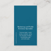 Carte de visite moderne d'initiale bleue et (Dos)