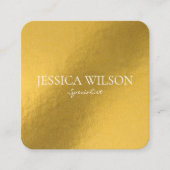 carte de visite moderne doré à feuilles élégantes (Devant)