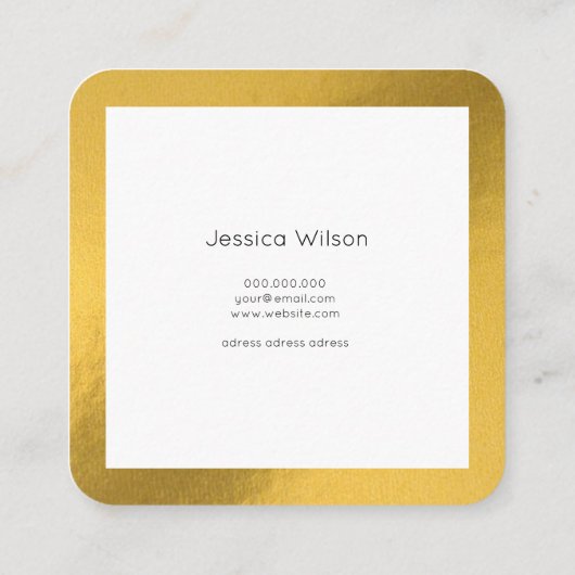 carte de visite moderne doré à feuilles élégantes (Dos)