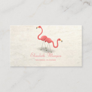 Carte De Visite Moderne drôle fille, Flamants roses