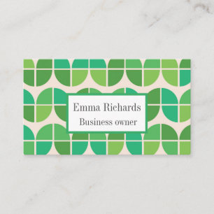 Carte De Visite Moderne du milieu du siècle  motif vert personnali