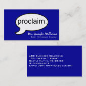 Carte de visite moderne du pasteur du ministre ord (Devant / Derrière)