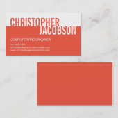 Carte de visite moderne Duotone - Orange (Devant / Derrière)