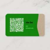 Carte de visite moderne écologique avec code QR (Dos)