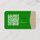 Carte de visite moderne écologique avec code QR (Dos)