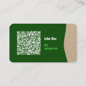 Carte de visite moderne écologique avec code QR (Dos)