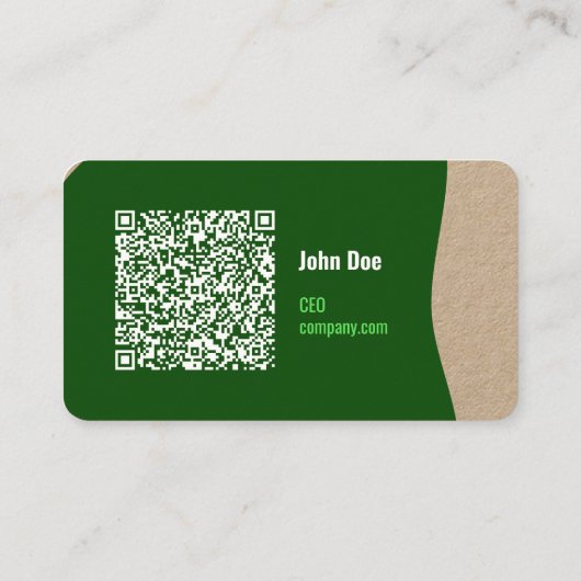 Carte de visite moderne écologique avec code QR (Dos)