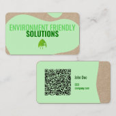Carte de visite moderne écologique avec code QR (Devant / Derrière)