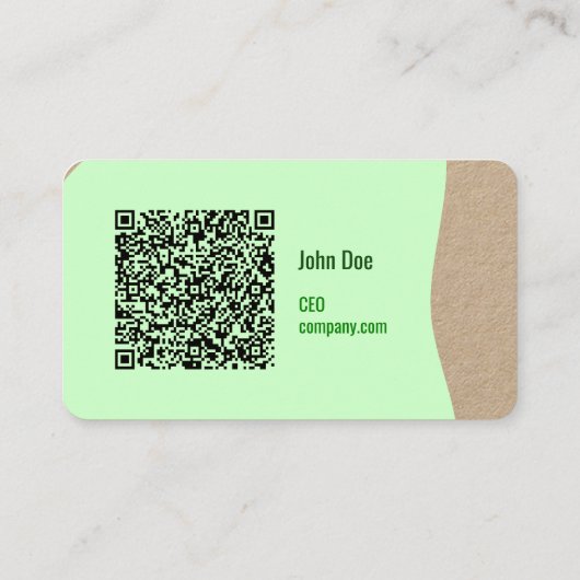 Carte de visite moderne écologique avec code QR (Dos)