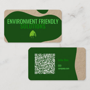 Carte de visite moderne écologique avec code QR