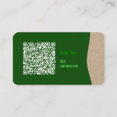 Carte de visite moderne écologique avec code QR (Dos)