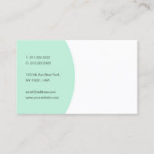 Carte De Visite Moderne écrit à la main Personnalisé Elégant Mint  (Dos)