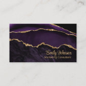 Carte De Visite Moderne Élégant Agate Violet Pailleté (Devant)