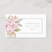 Carte De Visite Moderne Elégant aquarelle Floral Florist Code QR (Devant)