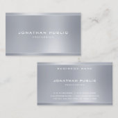 Carte De Visite Moderne Elegant Argent Look Modèle Professionnel (Devant / Derrière)