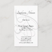 Carte De Visite Moderne Elégant B&W Monogramme Typographie Clou Ar (Dos)