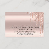 Carte De Visite Moderne Élégant baisse rose doré, lotus Business (Dos)