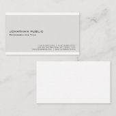 Carte De Visite Moderne Elegant Beige Blanc Professionnel Minimali (Devant / Derrière)