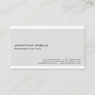 Carte De Visite Moderne Elegant Beige Blanc Professionnel Minimali