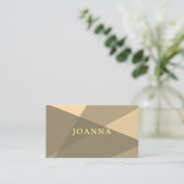 Carte De Visite Moderne Elegant Beige Jaune Consultant Géométrique (Debout devant)