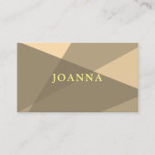 Carte De Visite Moderne Elegant Beige Jaune Consultant Géométrique (Devant)