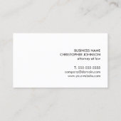 Carte De Visite Moderne Elégant Black Faux Gold Line Attorney (Dos)