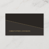 Carte De Visite Moderne Elégant Black Faux Gold Line Attorney (Devant)