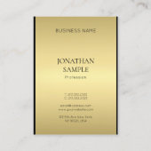 Carte de visite moderne Elegant Black Gold Modèle (Dos)