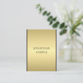 Carte de visite moderne Elegant Black Gold Modèle (Debout devant)