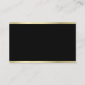 Carte De Visite Moderne Elegant Black Gold Professional Plain Luxe (Dos)