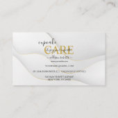 Carte De Visite Moderne Elegant Blanc et Or (Dos)