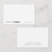 Carte De Visite Moderne Élégant Blanc Simple Simple Professionnel (Devant / Derrière)