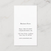 Carte De Visite Moderne Elegant Blanc Stripe Monogramme Consultant (Dos)