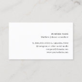 Carte De Visite Moderne Elégant bleu FauxMétal blanc gris géométri (Dos)