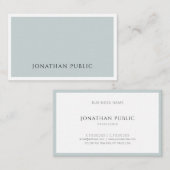 Carte De Visite Moderne Elégant Bleu Vert Simple Modèle Minimal (Devant / Derrière)