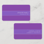 Carte De Visite Moderne élégant Bleu Violet Soie douce Finition Lu (Devant / Derrière)