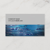 Carte De Visite Moderne Elegant Blue Circuit Board Grey Consultant (Devant)