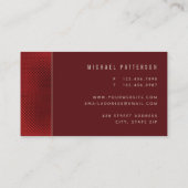 Carte De Visite Moderne élégant Bourgogne Foil Texturé Professionn (Dos)