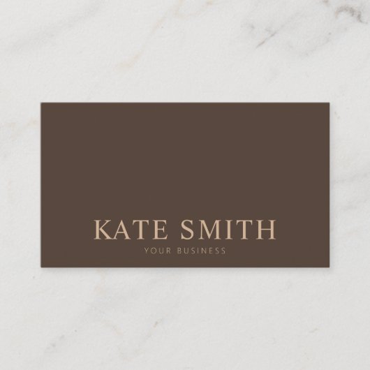 Carte De Visite Moderne Élégant Brown (Devant)