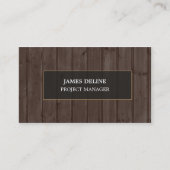 Carte De Visite Moderne Elegant Brown de construction en bois fonc (Devant)
