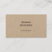 Carte De Visite Moderne Elegant Brown Kraft Consultant (Devant)