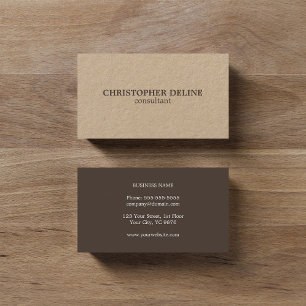 Carte De Visite Moderne Elegant Brown Kraft Consultant